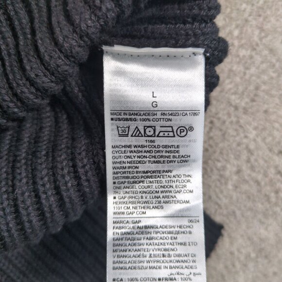 NWT Gap Sweater Womens L Black Turtleneck Ribbed Split Hem Cotton Oversized - Picture 6 of 8